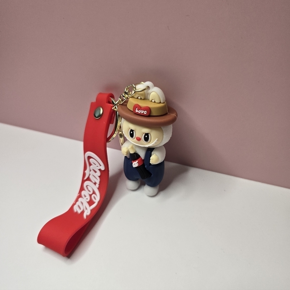 Labubu x Coca-Cola Keychain-Kawaii Cartoon Vinyl Figure Charm - Picture 2 of 2